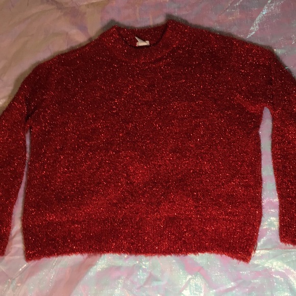 red sparkly sweater